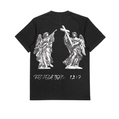 TRIOVA Shirt black tie dye graphic tee